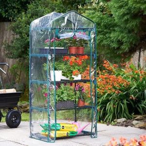 4 Tier Mini Greenhouse with Frame and Cover for the Garden Patio and Backyard