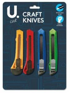 U Cut Craft Knives With Snap Blades - Pack Of 4 Craft Knives With Snap Blades