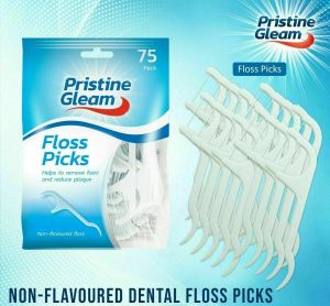 75PC Dental Floss Sticks | Tooth Floss Picks Made From Premium Polymer Threads