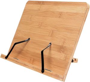 Wooden Adjustable & Foldable Bamboo Reading Stand Multifunctional Tablet iPad Book Holder Bracket