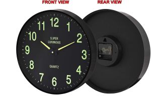 12" Glowing Round Novelty Wall Clock Hanging Bedroom Home Kids Room Office