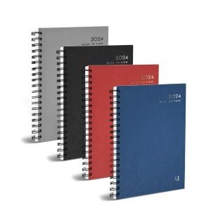 2024 A5 Spiral Bound Week To View Diary WTV Planner With Week Day Hourly Slots