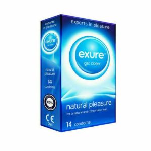 14 PACK EXURE CONDOMS NATURAL FLAVOURED PLEASURE PLAY FUN SAFE COMFORTABLE FEEL