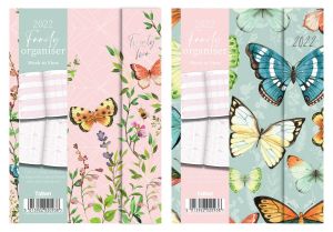 2022 A6 Week To View My Family Organiser Diary Butterfly Hardback Memo Planner Ideal For The Home And Office