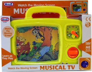 Baby Wind Up Musical Moving Screen Picture Television Toddler Children Kids Toy