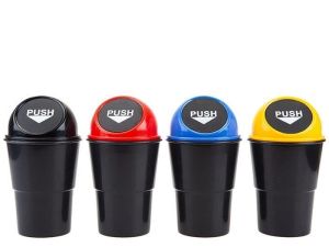 Plastic Car Cup Holder Mini Trash Can Rubbish Bin Portable Travel Bin