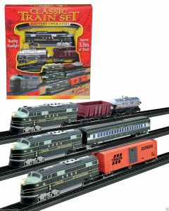 Classic Battery Operated Train Toy Set 3.5m Tracks Working Light Kids Gift