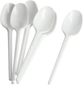50 PCS x Reusable Plastic Spoons White Disposable Cutlery Spoon For Catering Weddings Events