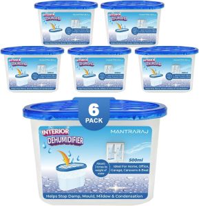 Disposable Dehumidifier 500ml Interior Dehumidifiers Damp Trap Moisture Absorber Pack Of 6