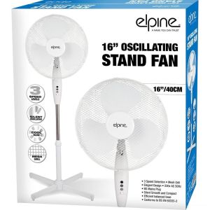 16" Oscillating Pedestal Fan 3 Speed Home Office Cooling Electric Fan White New