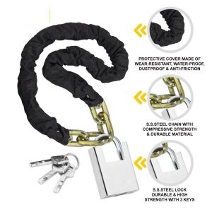 1.8M Heavy Duty Chain With Padlock & Keys For Bicycles, Scooters & Motorbikes Security