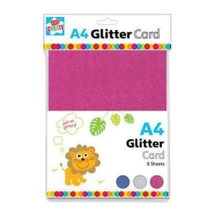 Glitter Card, A4, 6 sheets, 3 Colours, craft / scrapbooking / card making