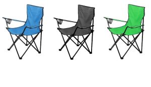 Folding Camping Chair Comfortable Arm Chair with Cup Holder Fishing Furniture