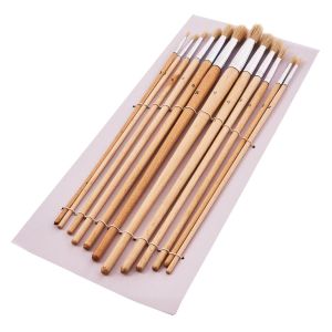 12pc Round Tip Art Brush Set XL Craft Work Painter Artist Oil Acrylic Paint