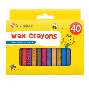 40 Wax Crayons Set Assorted Non-Toxic Colours Children Kids School Activities