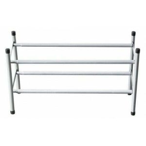 TOP QUALITY 2 Tier Chrome Frame Stackable Extendable Shoe Rack Storage Organiser