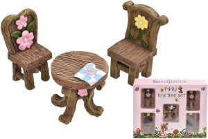 5 Pc Fairyland Fairy Tea Time Set with Accessories, Dolls House Furniture