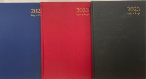 2023 A4 Hardback Casebound Cover Diary With Full Saturday And Sunday Page (Red)