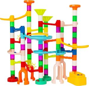 100 PCS Marble Run Game With Construction Building Blocks Toys For Kids Ages 3+