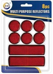 8pc Muliti Purpose Red Light Reflectors Rear Trailer Reflector Disks Caravan Bike