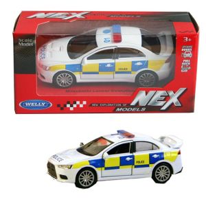 Welly Mitsubishi Lancer Evolution X Police Cars Die cast Model Toy Car Gift New