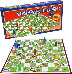 Snakes & Ladders Game for Kids, Children, Adults Traditional Board Game