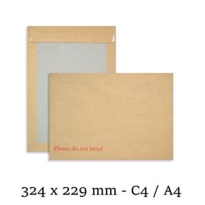 C4/A4 Manilla Hard Board Backed 'Please Do Not Bend' Envelopes Mailer 324x229 mm