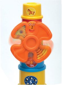 1xRandom 36cm Tall Plastic Tower,Windmill Stacking Cups,Kids Educational Toy12+M