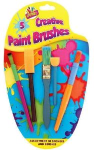 Children's Kids 5Pcs Creative Sponge Paint Glue Brushes Set Art Craft Painting