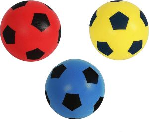 HTI Toys Sponge Foam Soft Ball Size 5 Football Indoor/Outdoor - 3 Assorted