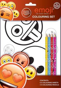 Emoji Colouring Set Kids Activity Pack Gift Party Bag Filler Children Rainy Day