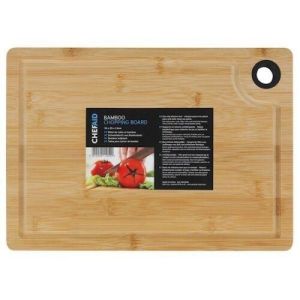 Bamboo Chopping Board With Silicon Non-Slip Feet Cutting Board For Vegetables Meat Bread Cheese and Preparing or Serving Food