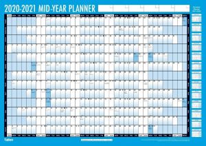 2020-2021 A1 Academic Mid Year Wall Planner Calendar with Pen Stickers 20/21