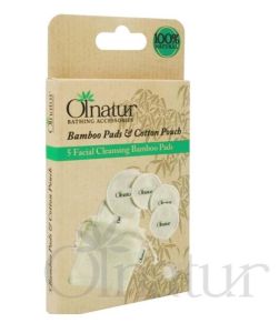 Bamboo 5 Facial Cleansing Pads & Cotton Pouch 100% Natural