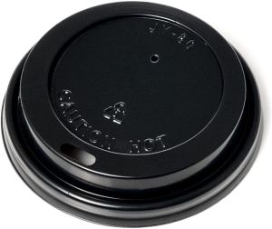 Ripple Hot Cup Lids Sip Through Plastic Sip Domed Lids (227ml/8oz) Blackx50