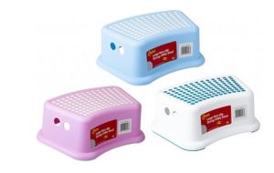 Anti Slip Step Stool Strong Plastic Kids Toilet Sink Bathroom White, Blue, Pink