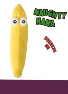 Naughty Nana Novelty Banana Toy Squidgy Soft Stretchy Squishy Joke Gift Funny