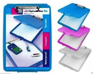 10x A4 Plastic Compact Clipboard Paper Storage Box File Clear Durable Waterproof