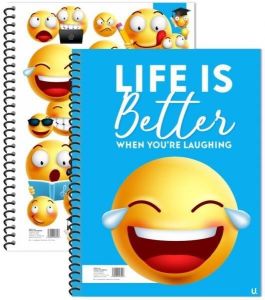 A4 EMOJI Project Notebook Workbook Spiral Bound Lined Page Planner Diary