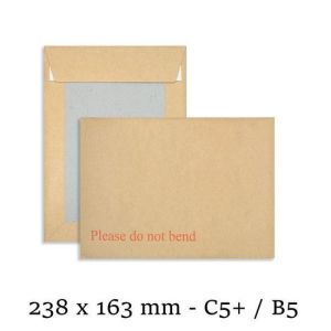 C5+ Manilla Hard Board Backed 'Please Do Not Bend' Envelopes Mailer 238x163 mm