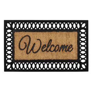 Orana Embossed Rubber Tuffscrape Coir Doormat 40 X 70 Non Slip Rubber Coco Door Mat Floor Entrance Indoor Outdoor Rug 