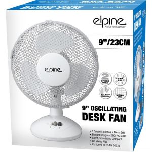 9" Table Desk Fan Modern Oscillating Cooling 2 Speed Home Office 23cm