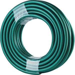 30M GARDEN HOSE PIPE REEL REINFORCED OUTDOOR 1/2" HOSEPIPE GREEN Braided PVC NEW