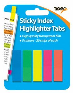 100 x Sticky Adhesive Post Highlighter Index Tab Neon Page Marker - 1 PACK