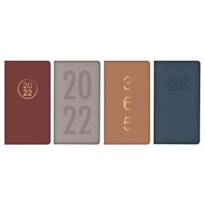 2022 Week To View Slim Size Diary Full year Organiser Embossed & Foiled