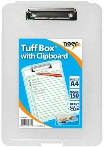 A4 Tuff Box with Clipboard Organiser Versatile uses Heavy Duty Clip
