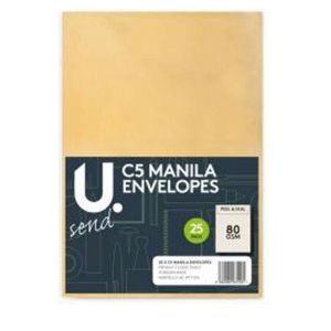 25 X C5 Manila Envelopes Ideal For School, Home And Office