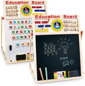 6 in 1 Educational Learning Drawing Board Kids Easel Blackboard Whiteboard