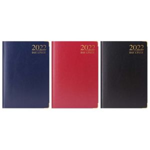 2022 A5 Day a Page Diary DAP Padded Hardback Gilt-Edge With Metal Corners