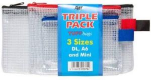 Tuff Bag Multi Purpose Case Pack Dl Mini A6 Storage School Triple Pack